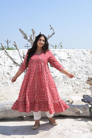 Buy Yellow Blended Cotton Anarkali Gown Work Wear Online at Best Price |  Cbazaar
